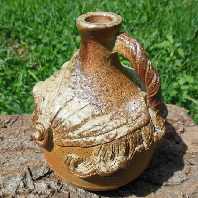 Head Scarf Detail on Wood Fired Face Jug
