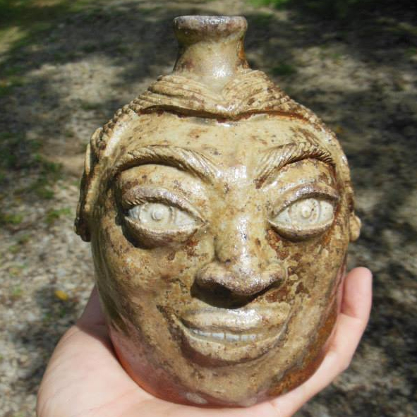 Wood Fired Face Jug featuring a Local Potter