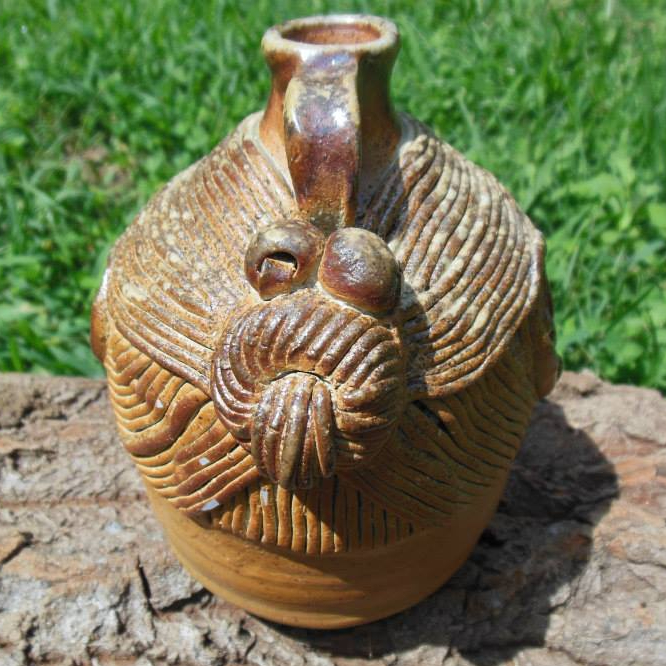 Face Jug Hair Bun Detail