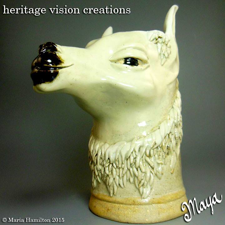 White Llama Tool Cup for Knitting Needles