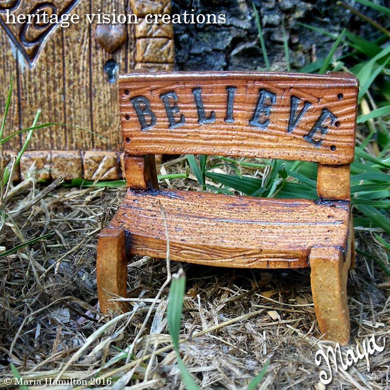Believe Wood Fired Fairy Bench