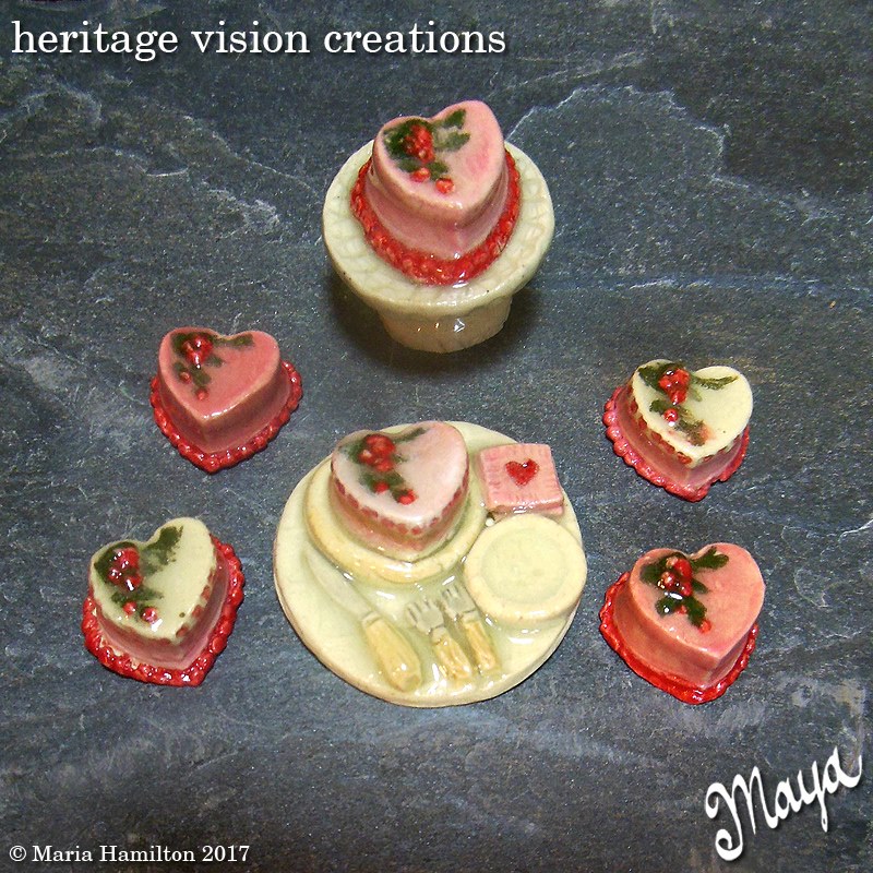 Miniature Heart Shaped Cakes