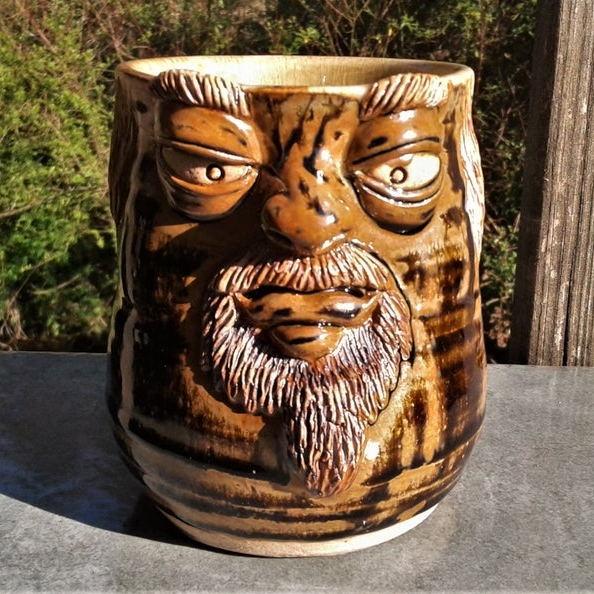 Brown Face Mug with Small Beard