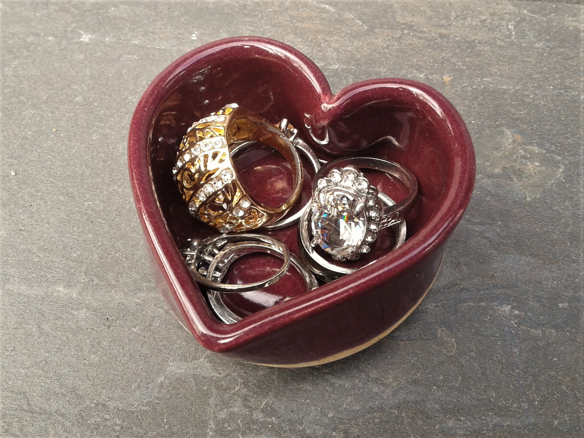 Red Heart Trinket Dish
