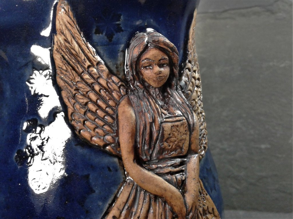 Angel Details on Blue Angel Mug